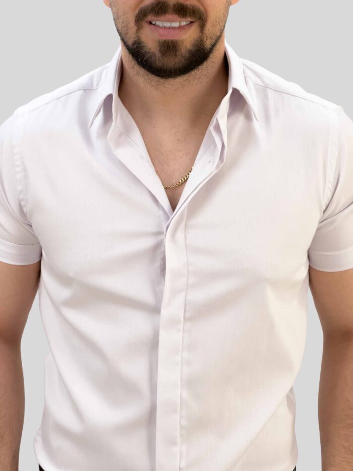 پیراهن کوتاه 041102 ساتینه سفید