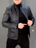 کت چرم 2327 مشکی - Image 4