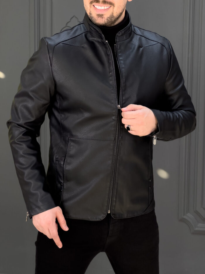 کت چرم 2327 مشکی - Image 5