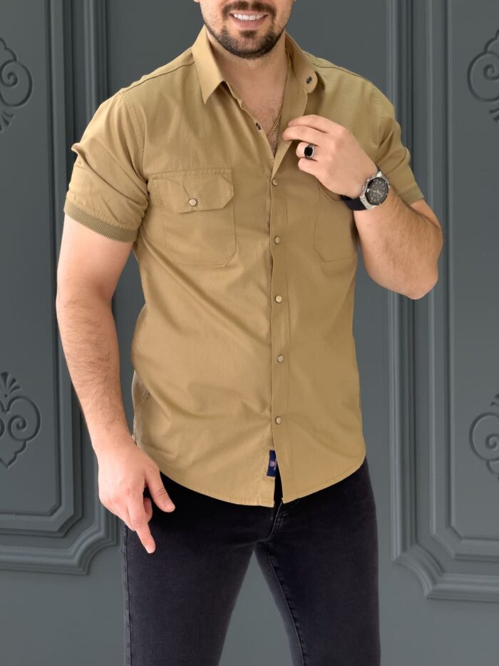 پیراهن 031615 GANT نسکافه ای