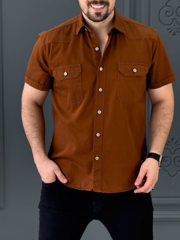 پیراهن 040901 PULL&BEAR آجری - Image 3