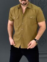 پیراهن 040901 PULL&BEAR زیتونی - Image 2