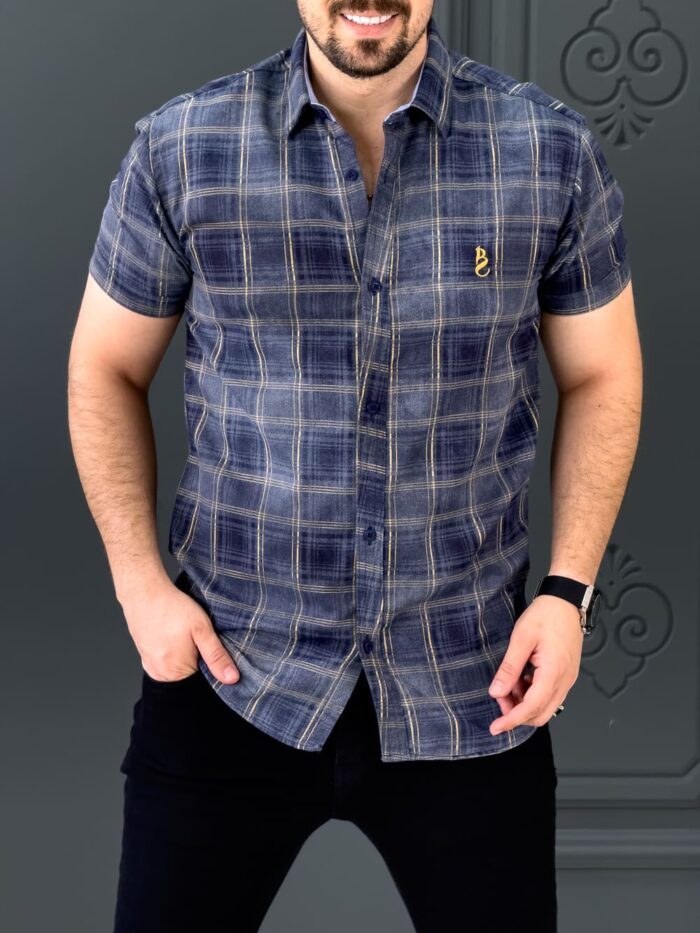 پیراهن 040306 BURBERRY آبی - Image 3