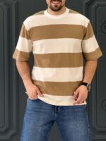 تیشرت 170301 PULL&BEAR کرم - Image 4