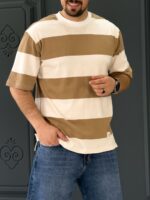 تیشرت 170301 PULL&BEAR کرم - Image 2