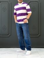 تیشرت 170301 PULL&BEAR بنفش - Image 3