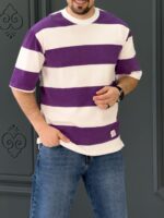 تیشرت 170301 PULL&BEAR بنفش - Image 2