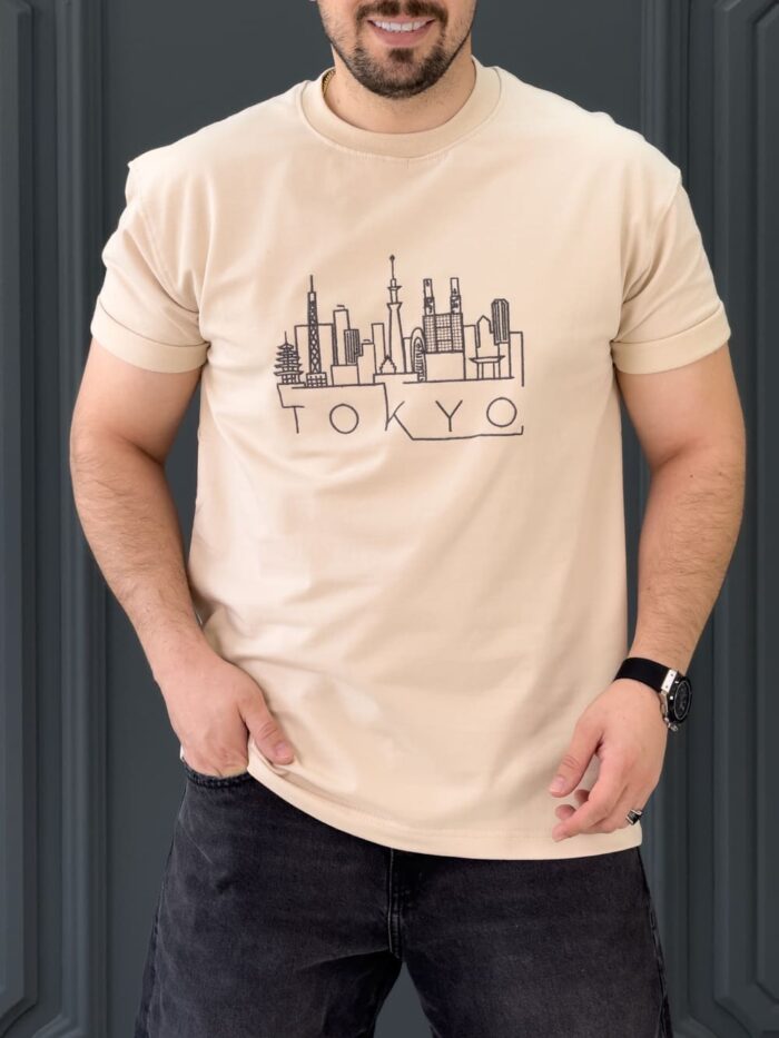 تیشرت 171011 TOKYO کرم - Image 4