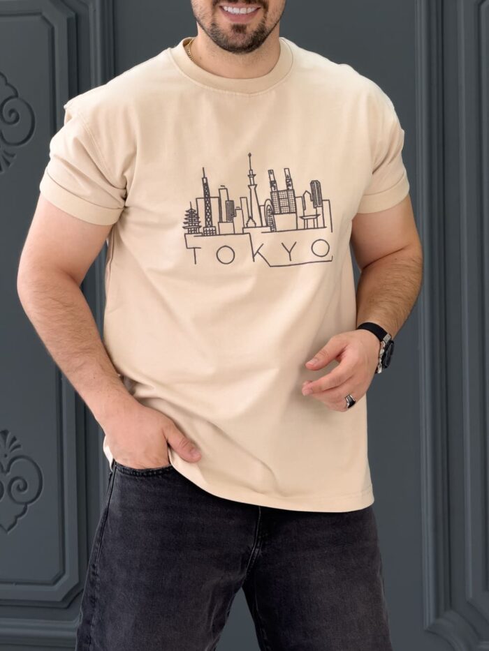 تیشرت 171011 TOKYO کرم - Image 2