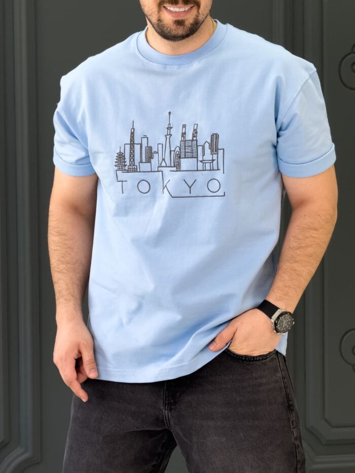 تیشرت 171011 TOKYO آبی روشن - Image 2