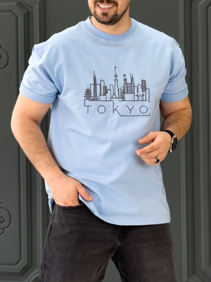 تیشرت 171011 TOKYO آبی روشن - Image 1