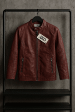 کت چرم 120186 زرشکی