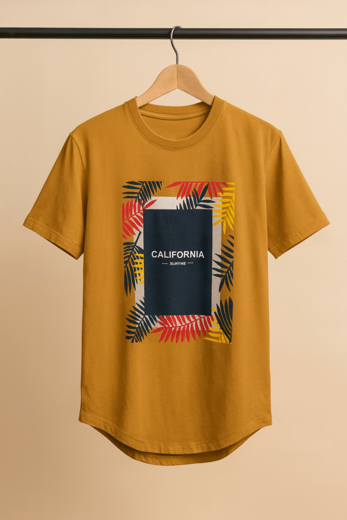 تیشرت 171605 CALIFORNIA شکلاتی - Image 1