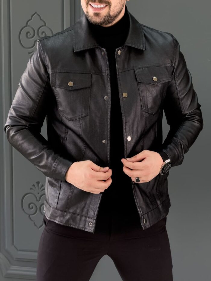 کت چرم 888A مشکی - Image 1