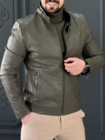 کت چرم 6528 سبز - Image 4