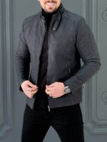 کت چرم 120501 AKOMOD ذغالی - Image 2