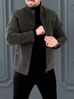 کت چرم 120502 AKOMOD سبز دودی - Image 2