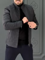 کت چرم 120503 AKOMOD ذغالی - Image 3