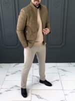 کت چرم 120503 AKOMOD شکلاتی - Image 6