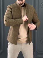 کت چرم 120503 AKOMOD شکلاتی - Image 4