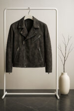 کت چرم 5898 AKOMOD ذغالی