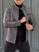 کت چرم 6208 طوسی