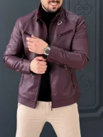 کت چرم 609A مارون - Image 5